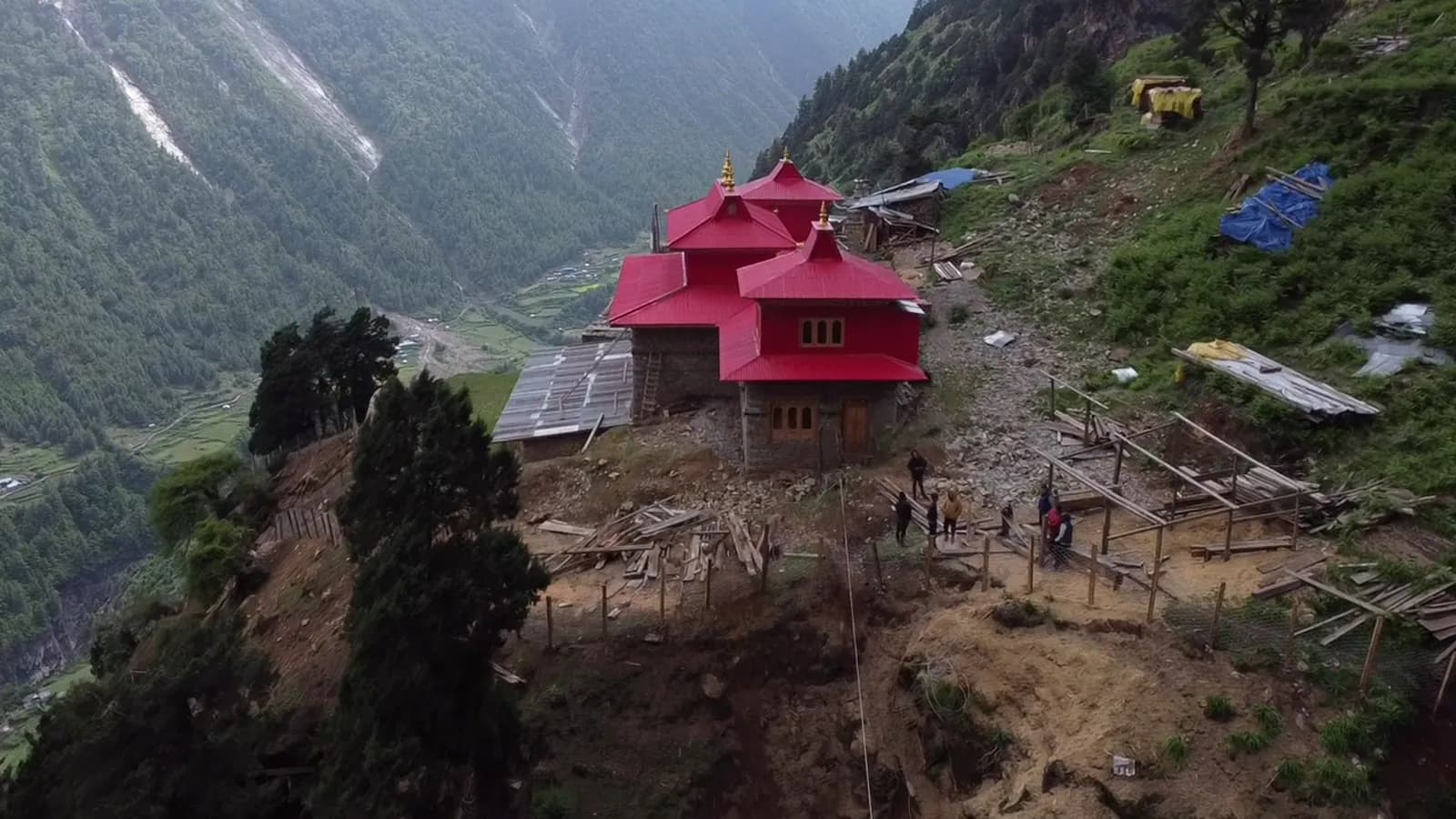 Aerial view of Naksa Chholing Gumba